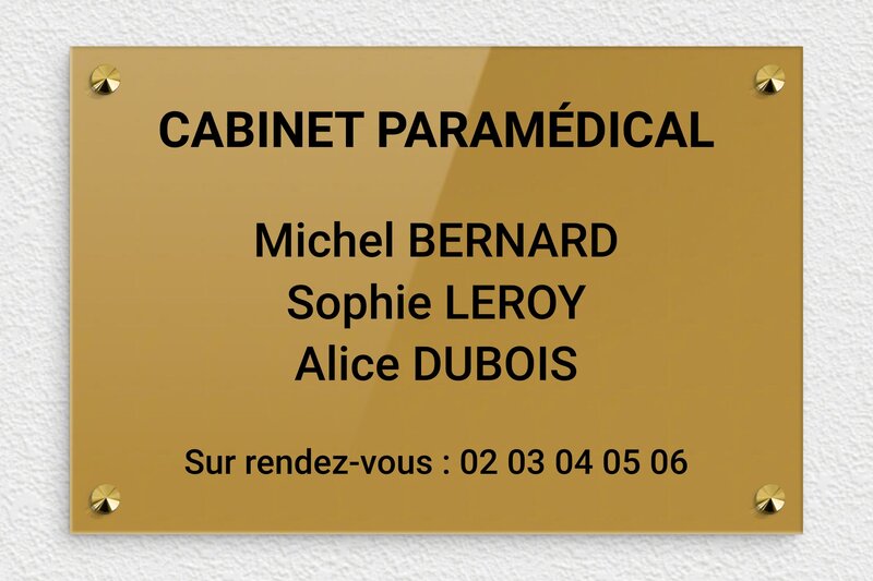 plaque Plexiglass - 300 x 200 mm - plaquepro-job-cabinet-paramedical-003-1