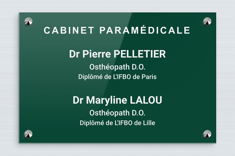 plaque Plexiglass - 300 x 200 mm - plaquepro-job-cabinet-paramedical-004-4