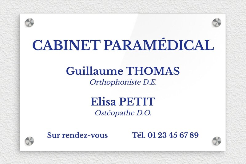 plaque Plexiglass - 300 x 200 mm - plaquepro-job-cabinet-paramedical-006-0