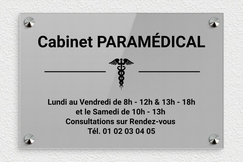 plaque Plexiglass - 300 x 200 mm - plaquepro-job-cabinet-paramedical-008-0