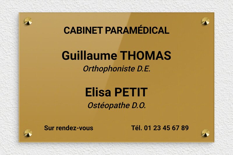 plaque Plexiglass - 300 x 200 mm - plaquepro-job-cabinet-paramedical-009-1