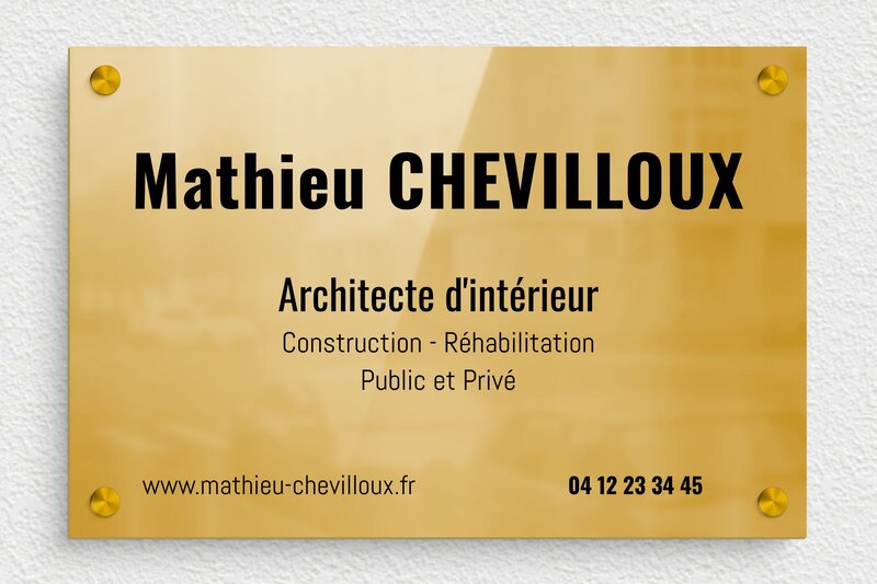 plaque Laiton - 300 x 200 mm - ppro-architecte-005-1