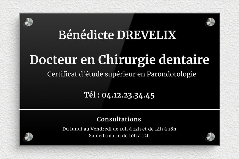 plaque Plexiglass - 300 x 200 mm - ppro-dentiste-002-1