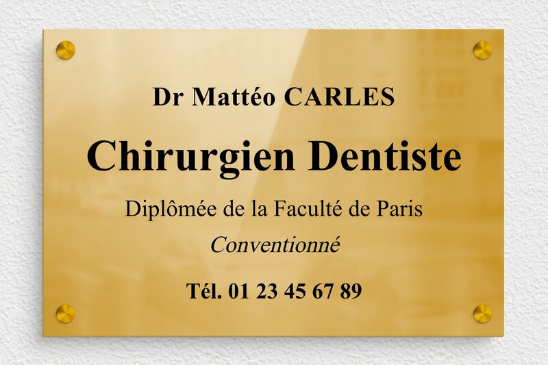 plaque Laiton - 300 x 200 mm - ppro-dentiste-009-1