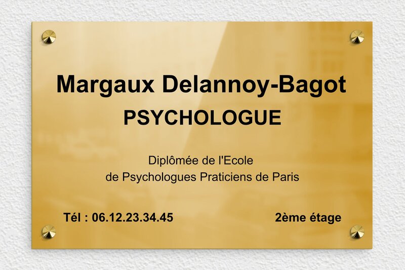 plaque Laiton - 300 x 200 mm - ppro-psychologue-001-1