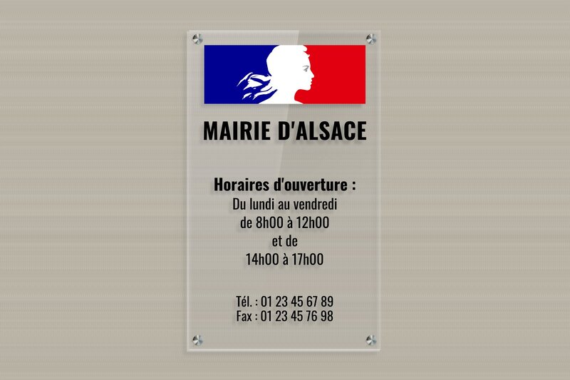 plaque Plexiglass Transparent - 300 x 500 mm - secteur-collectivite-mairie-horaires-003-3