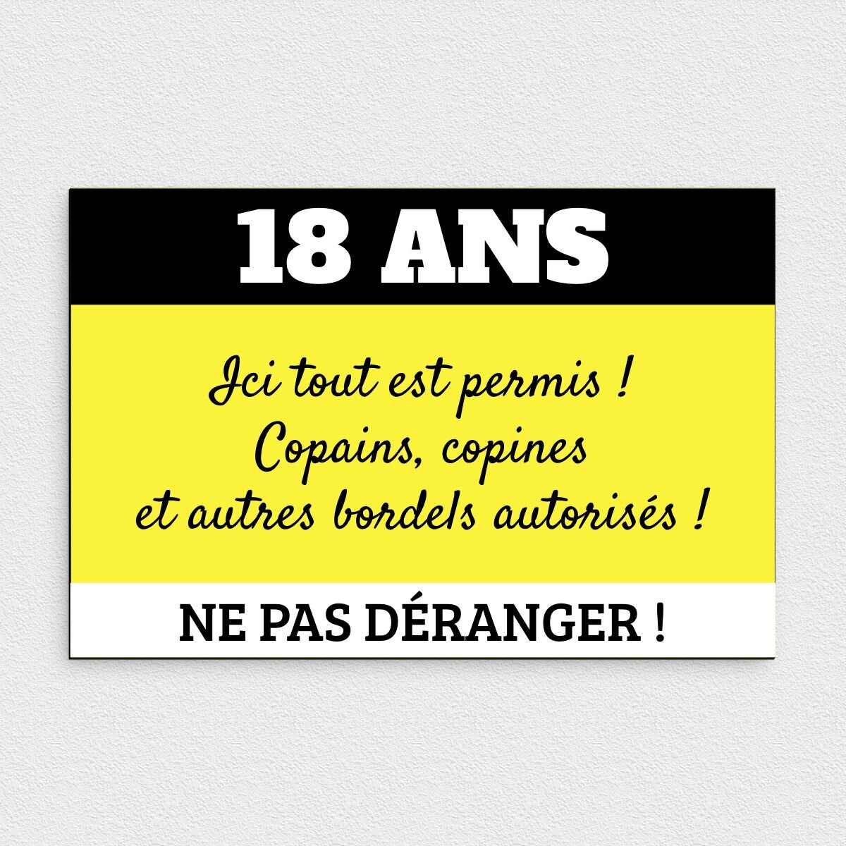 SIMPLE] Plaque Anniversaire 18 Ans Humour sur Mesure | OTYPO