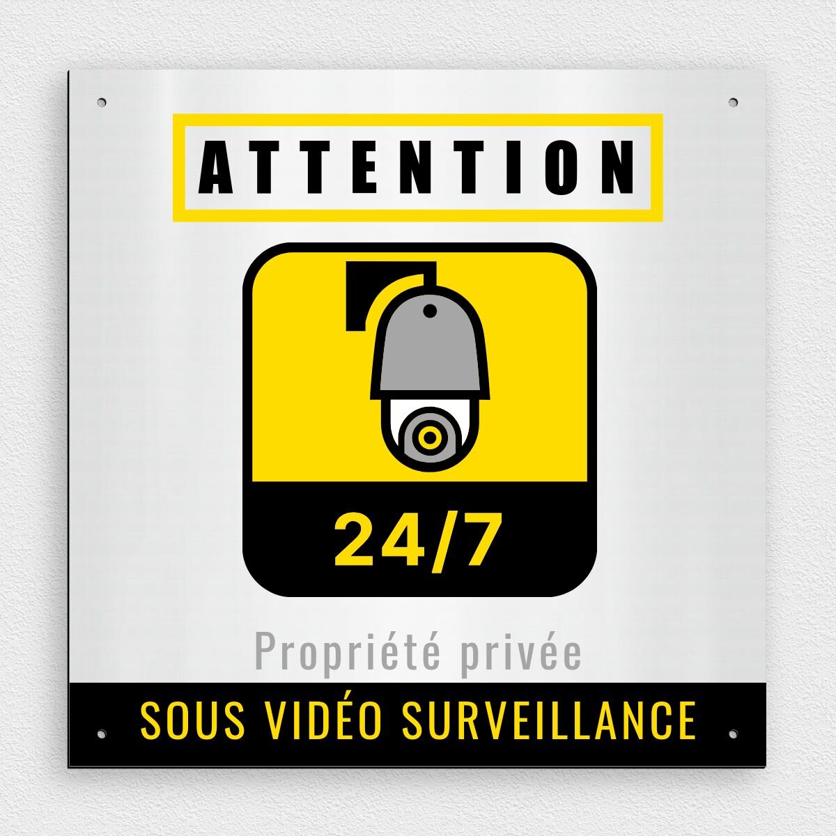 Cartello Proprietà Privata Con Video Sorveglianza - 300x420 Mm In PVC 1,5 Mm - Fabbricazione Francese