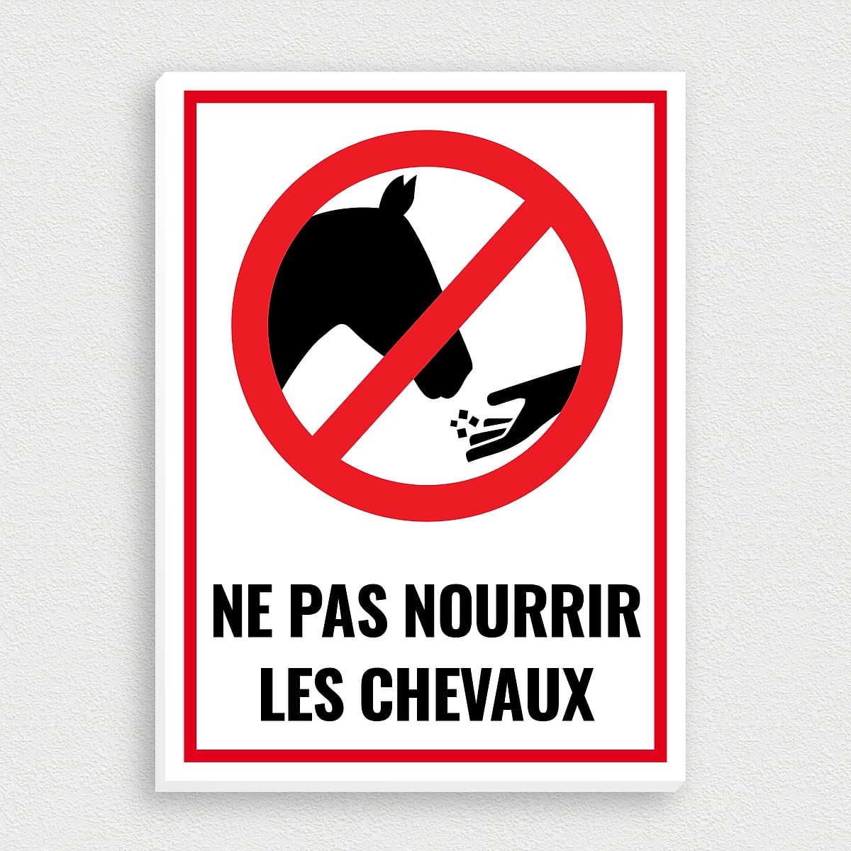 Pancarte Ne Pas Toucher Ni Nourrir Cheval - Plaque Métal Aluminium Box Poney Santé 15x20cm