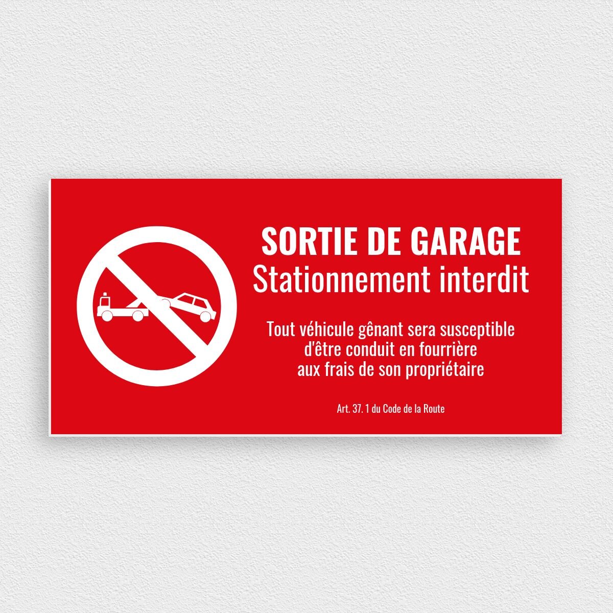 2 Disques 'Ne Pas Stationner Sortie De Véhicules' - Panneaux Signalisation PVC Neuves, Marque Spotlight