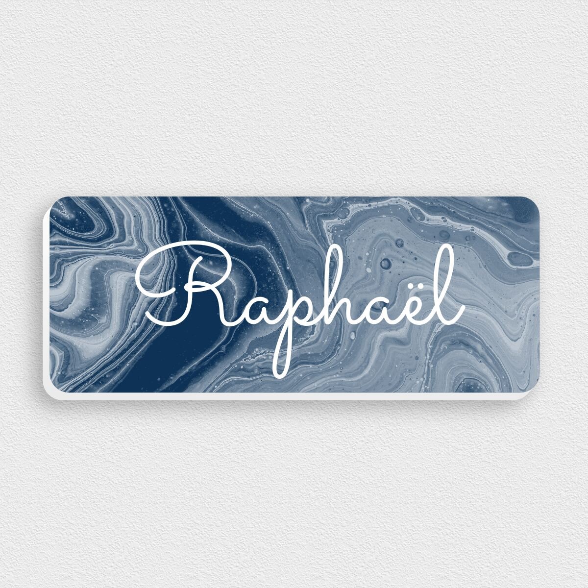 Plaque De Porte Personnalisée Bébé Garçon - Ovale Rigide, Prénom Au Choix, Réf 190