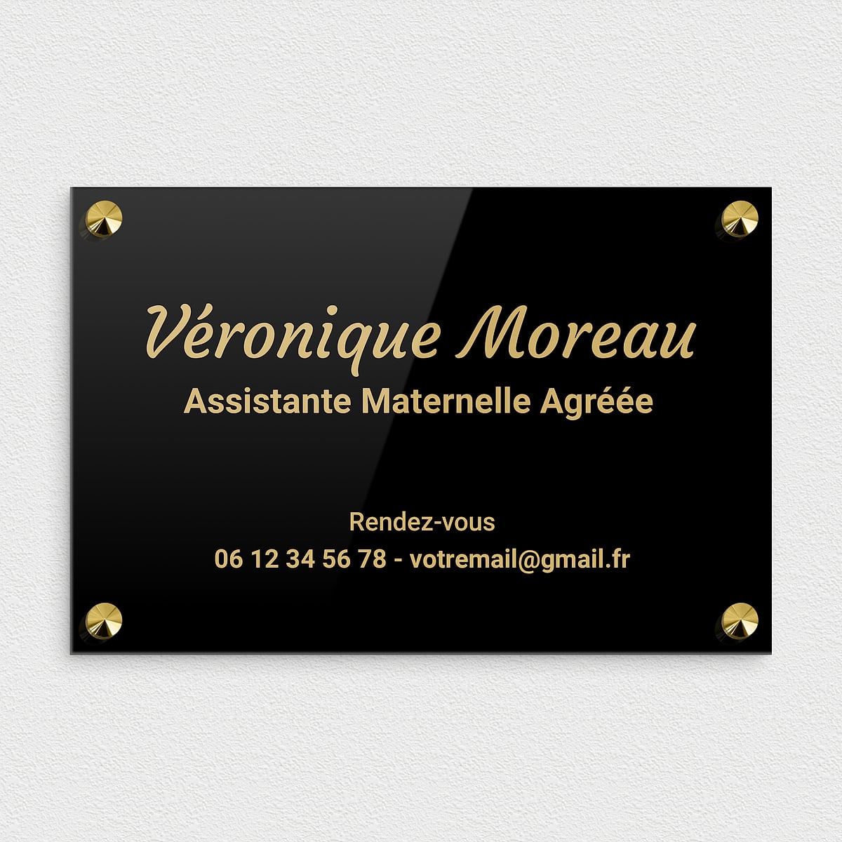 Plaque Assistante Maternelle Agréée - Modèle Koala - Aluminium 15x20 Cm - Pour Porte Extérieure - Signalétique Personnalisable