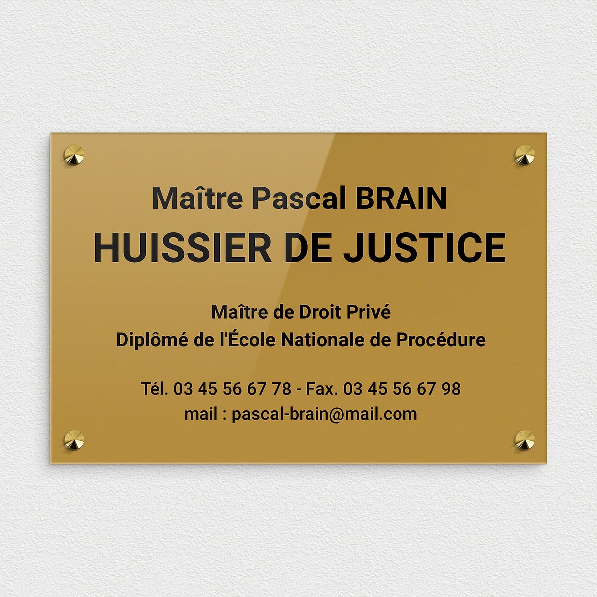 Macaron Huissier De Justice Pour Pare-brise - Acrylique Miroir Or - Ventouse Incluse - 2