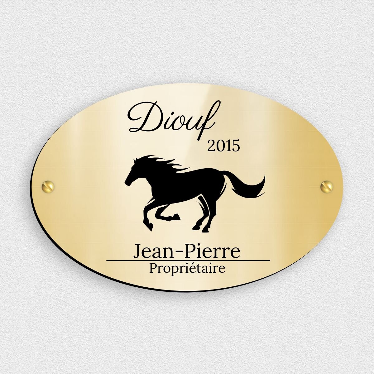 Plaque Prénom Cheval Personnalisée - Porte D'écurie En Forme De Cœur - Gravure Sur Mesure 15x15cm