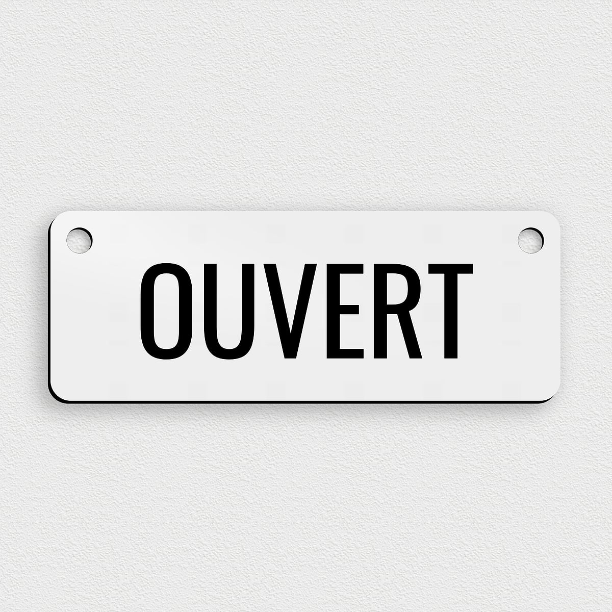 Panneau Ouvert/Fermé Recto-Verso Bilingue - PVC - Pour Boutique, Restaurant, Bureau - Fixation Facile