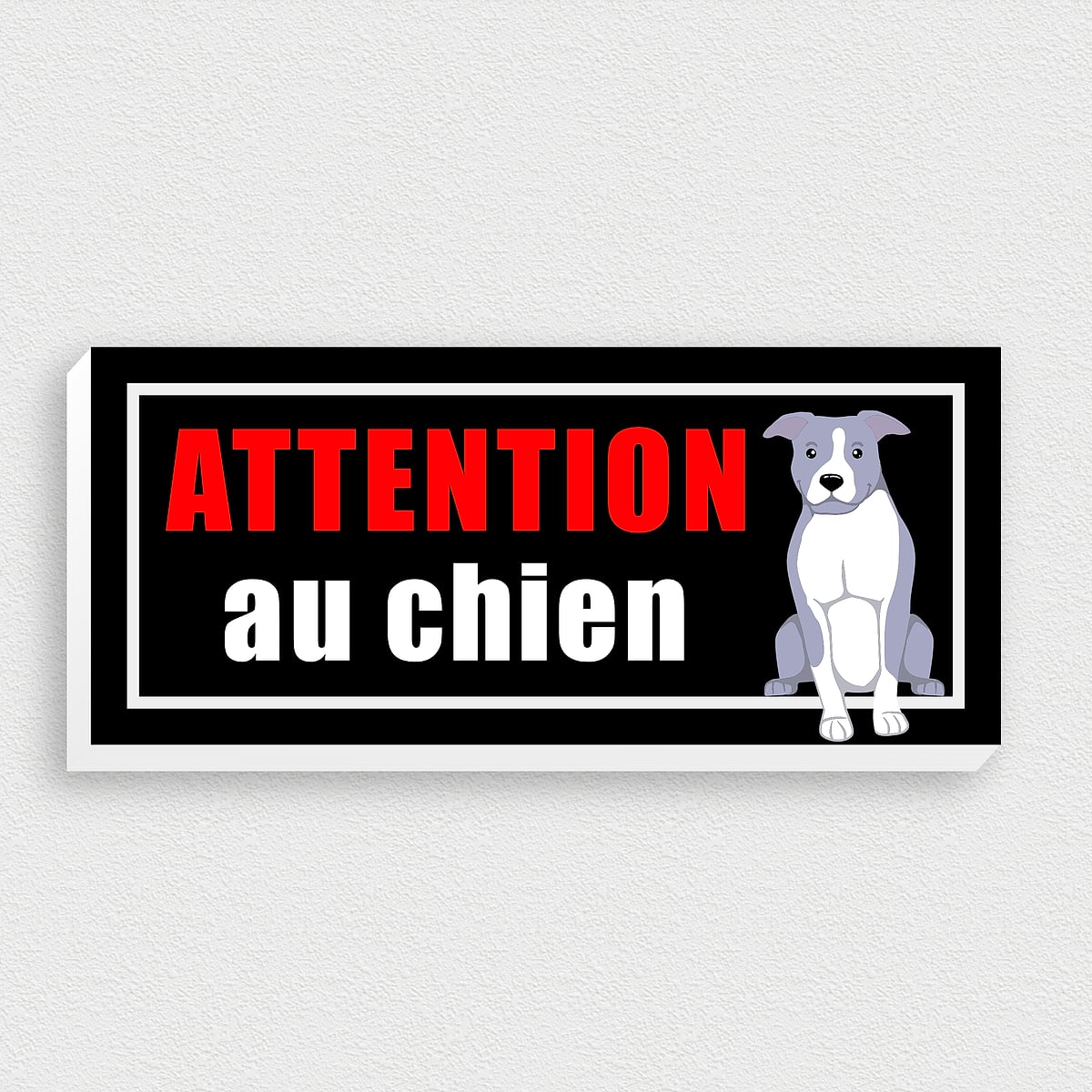 Plaque humour Attention au Chien en métal Aluminium - panneau cane Plaque humour Attention au Chien en métal Aluminium - panneau cane