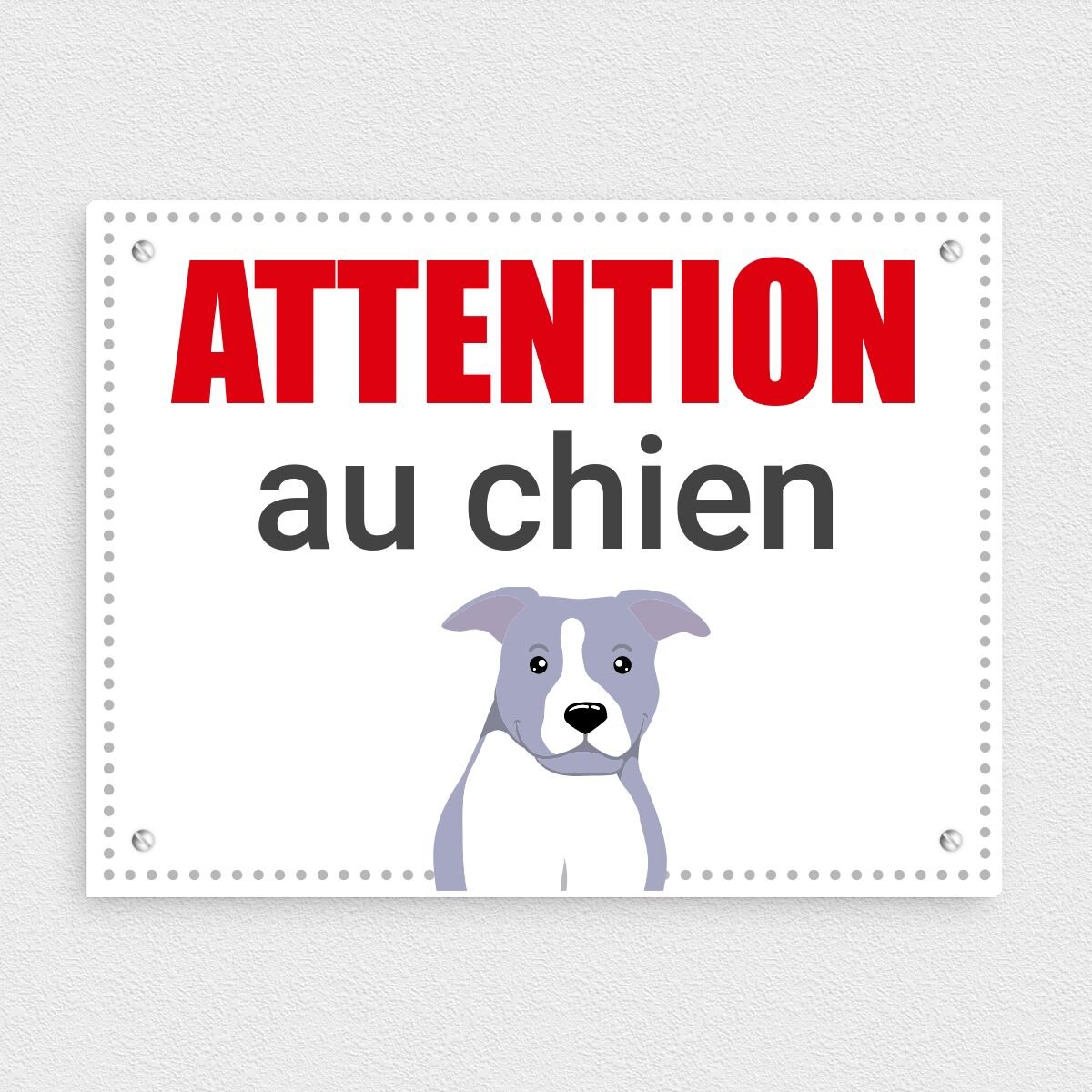 Plaque Plastique Attention Au Chien Chihuahua Poil Court