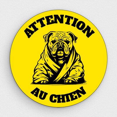Plaque Boîte Aux Lettres « Attention Au Chien » – Blanche, 100x25mm – Signalétique Extérieure