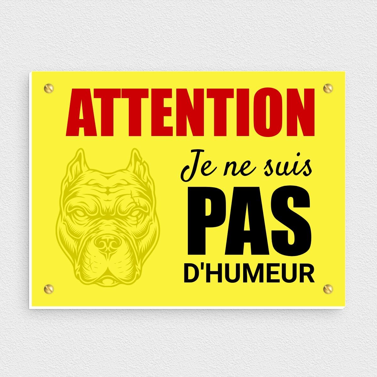 Plaque Attention Chien Shih Tzu Trop Cool Mais Pas Avec Tout Le