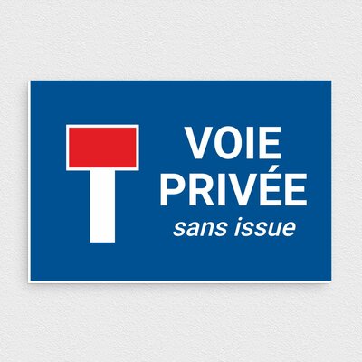 Panneau Voie Privée sans Issue à Personnaliser en Ligne | OTYPO