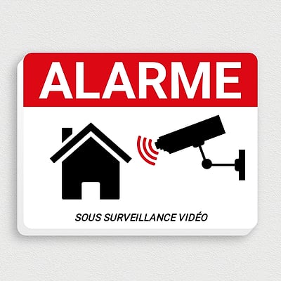 4 Panneaux 'Site Sous Vidéosurveillance' – Aluminium Brossé, Autocollant – 8,5x3 Cm – Pour Propriété Privée, Magasins
