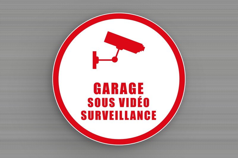 plaque PVC - 200 x 200 mm - signparti-panneau-surveillance-garage-001-3