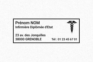tampon Trodat Printy 4913 - 58 x 22 mm - 8 lignes max. - infirmiere13