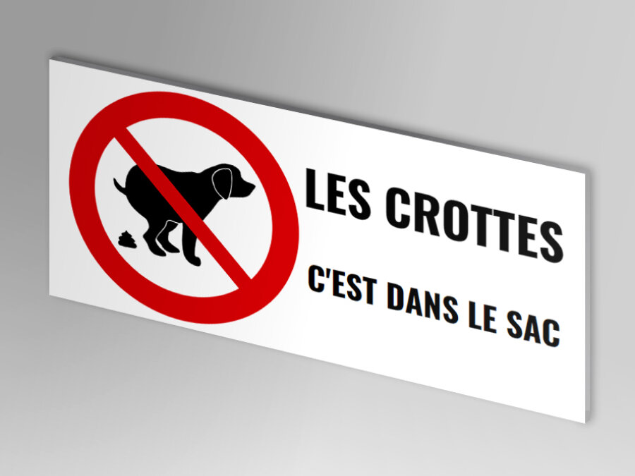 Panneau D'interdiction Déjections Canines Humoristique Pour Jardin - Double Face - Piquet à Planter - 29x14 Cm - Extérieur