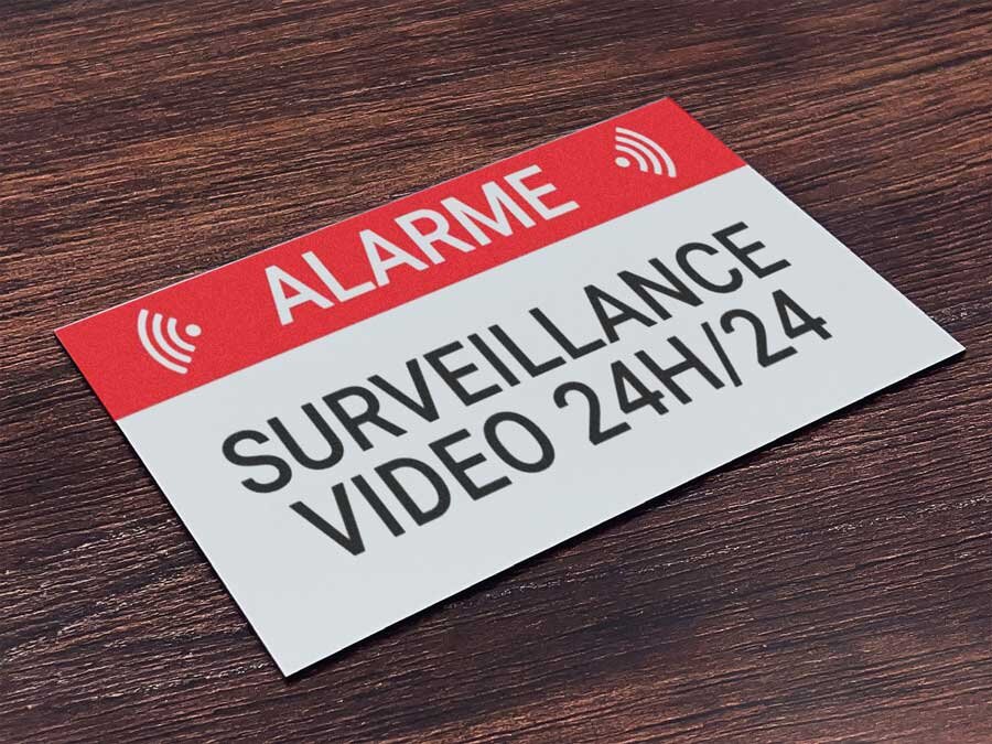 Panneau Prépercé avec angles arrondis - Propriété Privée Surveillance Sous Vidéo 24H/24