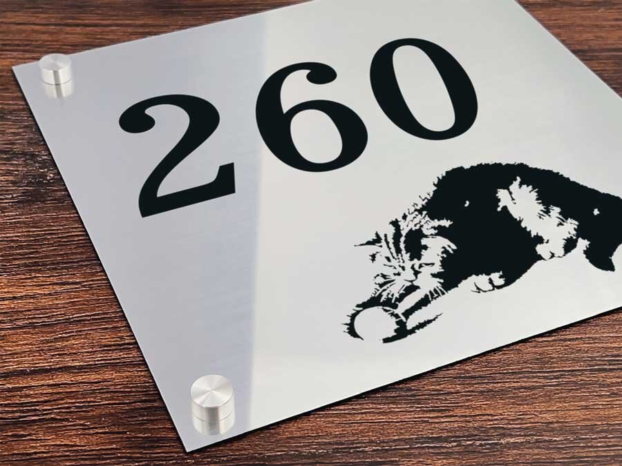 Plaque Métal Personnalisée "Zone Patrouillée Par Des Chats" - 30x20 Cm - Déco Humoristique