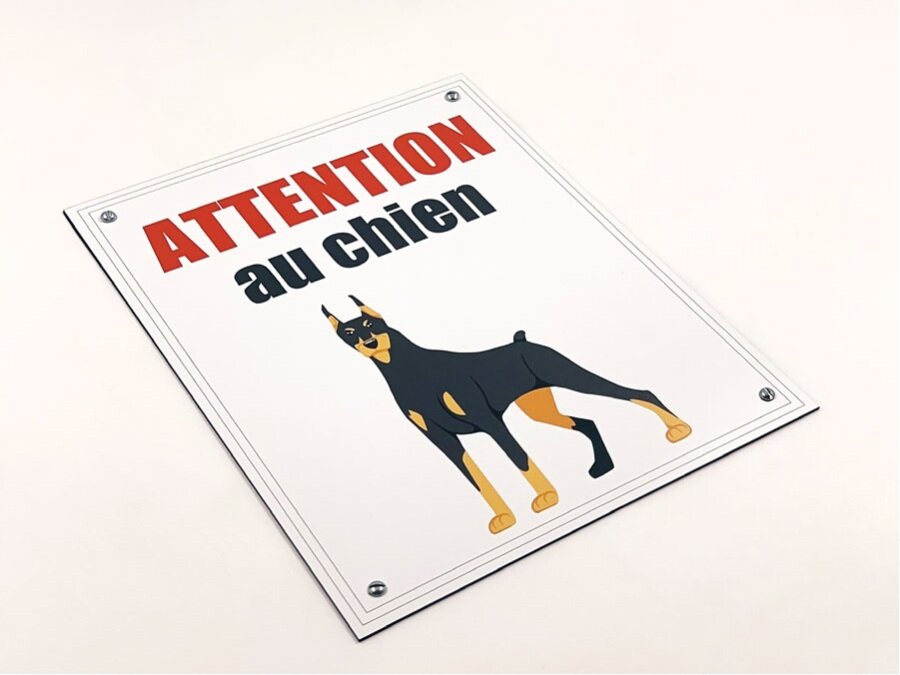 Plaque Humour Chien Shih Tzu 'monte La Garde' - Panneau Aluminium 15x20 Cm Personnalisable | Déco Fun Pour Porte Ou Mur