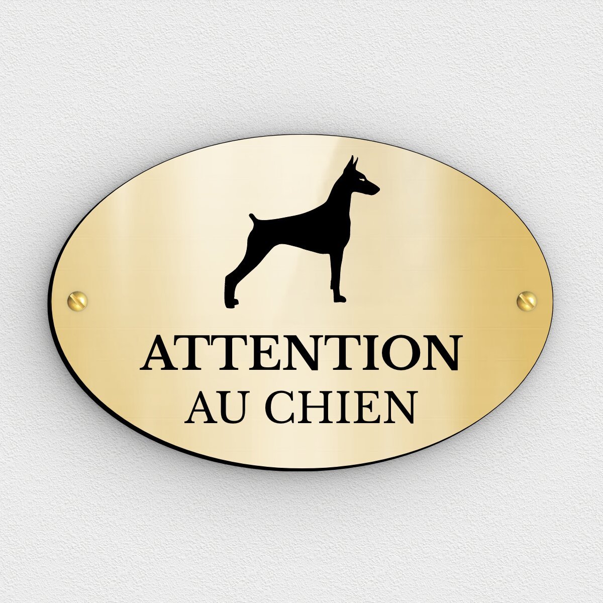 Doberman : Commandez Votre Plaque Attention au Chien